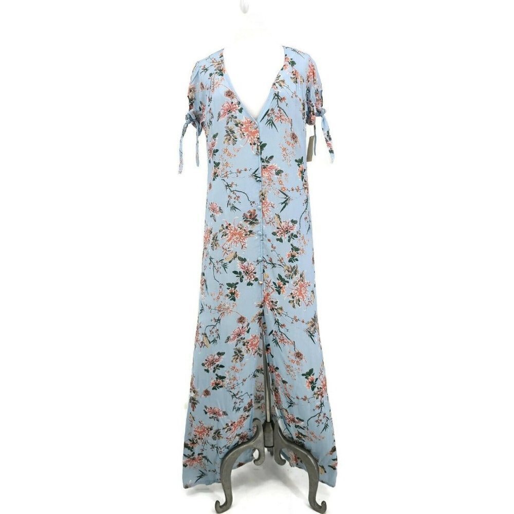 New Flynn Skye Ale Maxi Dress Womens XS Blue My Mind Floral Rayon